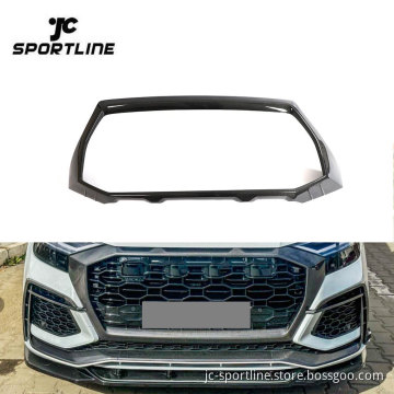 JC Sportline Carbon Fiber RSQ8 Front Grill Cover for Audi RSQ8 S-Line SUV 2020-2023